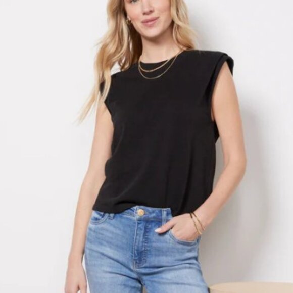 Nation LTD Brand Women's size Medium Marina Muscle Tee Jetblack - Picture 3 of 4